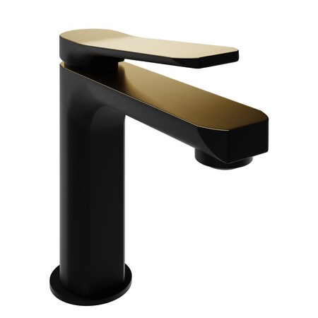 Anzzi 1-Handle Bathroom Faucet in Matte Black and Brushed Gold L-AZ900MB-BG